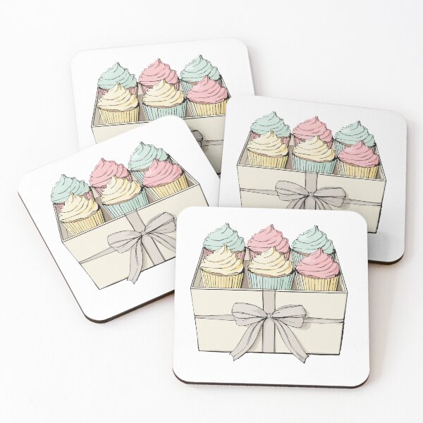 Item preview, Pastel Cupcakes Gift Box Illustration designed and sold by LudaRu.