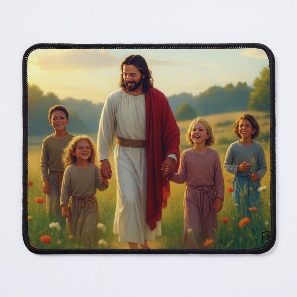 Item preview, Jesus Christ with Children enjoying the Wildflowers designed and sold by Pastor Reeves Studio.