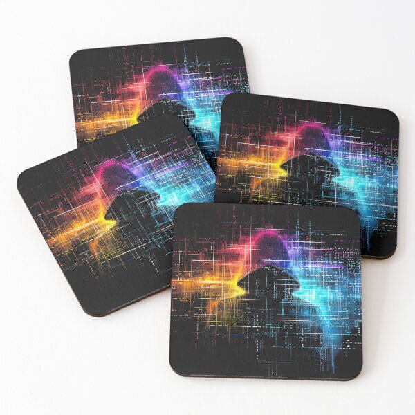 Item preview, Black figure surrounded by rainbow code designed and sold by SissiTer-Art.