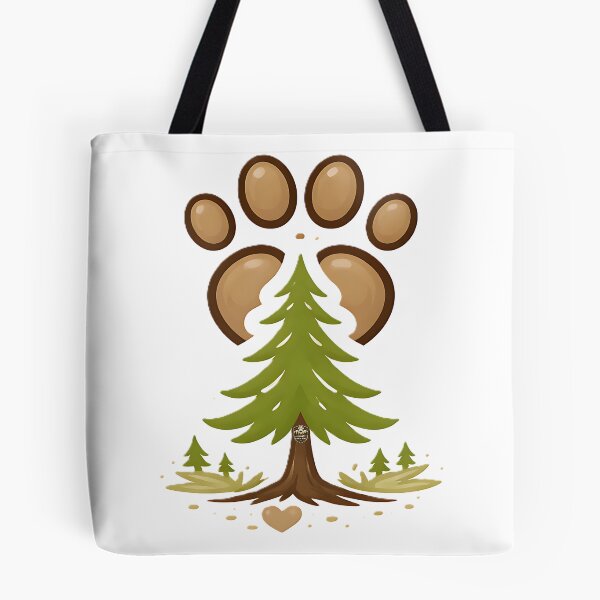 Item preview, Paw Print Pine Tree – Minimalist Dog Lover Nature T-Shirt designed and sold by InkForge Studio.