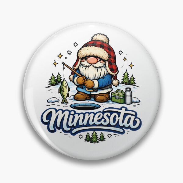 Item preview, Minnesota Ice Fishing Gnome – Cozy Winter Nordic Folk Art designed and sold by Moriarty's Digital Visions.