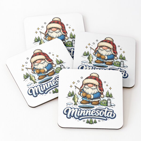 Item preview, Minnesota Ice Fishing Gnome – Cozy Winter Nordic Folk Art designed and sold by Moriarty's Digital Visions.