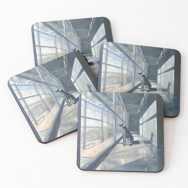 Item preview, A striking Weimaraner posed in a modern interior, Dogs in Motion designed and sold by CDC40.