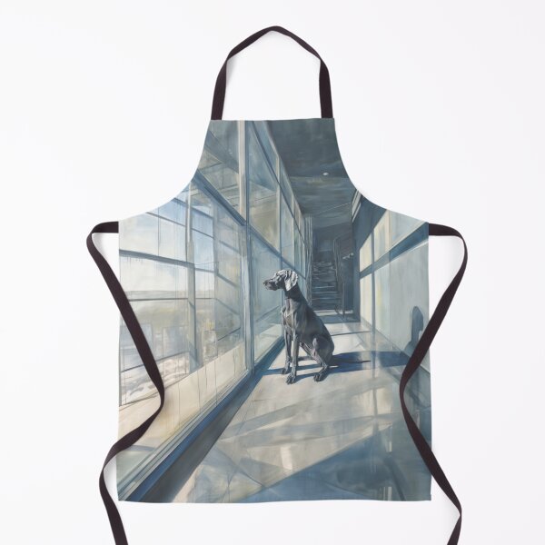 Item preview, A striking Weimaraner posed in a modern interior, Dogs in Motion designed and sold by CDC40.