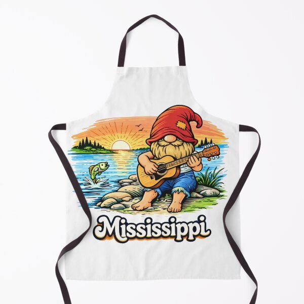 Item preview, Gnome Playing Guitar by the Mississippi River at Sunset designed and sold by Moriarty's Digital Visions.