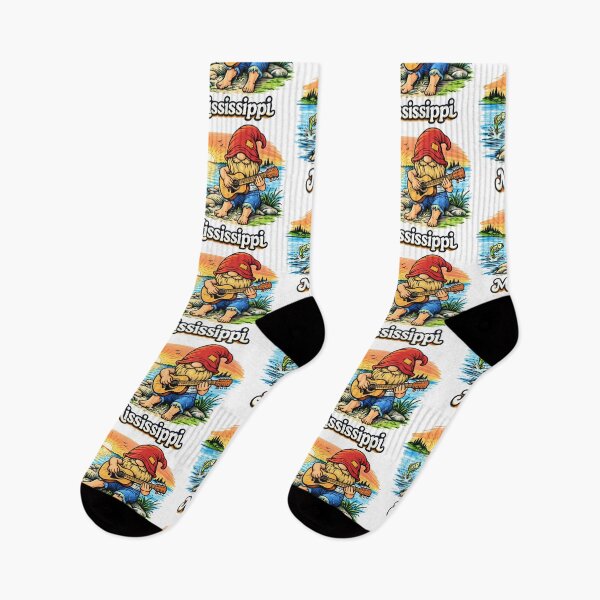 Item preview, Gnome Playing Guitar by the Mississippi River at Sunset designed and sold by Moriarty's Digital Visions.