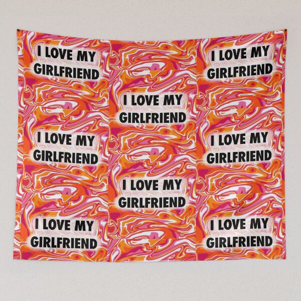 Item preview, I love my girlfriend (lesbian pride flag) designed and sold by artist-wanna-be.