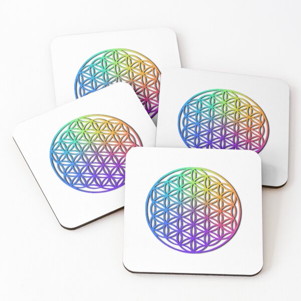 Item preview,  flower of life, scared geometry, zen life, namaste, rainbow colors designed and sold by hollycooper.