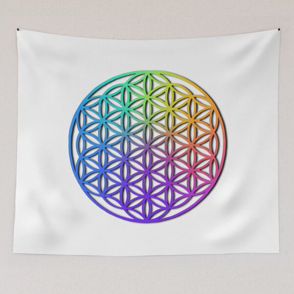 Item preview,  flower of life, scared geometry, zen life, namaste, rainbow colors designed and sold by hollycooper.
