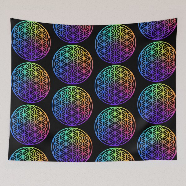 Item preview, Colorful flower of life, scared geometry, zen life  designed and sold by hollycooper.