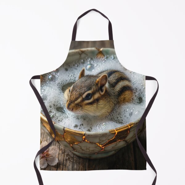 Item preview, Chipmunk Takes Bath in Kintsugi Bowl designed and sold by Tridentulus.