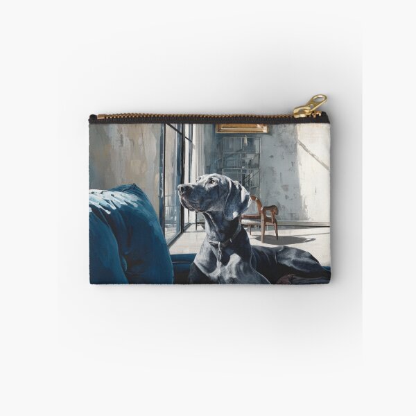 Item preview, A striking Weimaraner posed in a modern interior, Dogs in Motion designed and sold by CDC40.