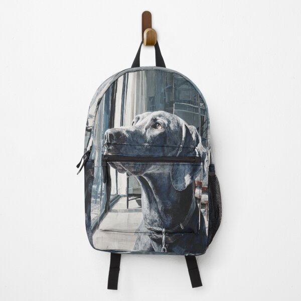 Item preview, A striking Weimaraner posed in a modern interior, Dogs in Motion designed and sold by CDC40.