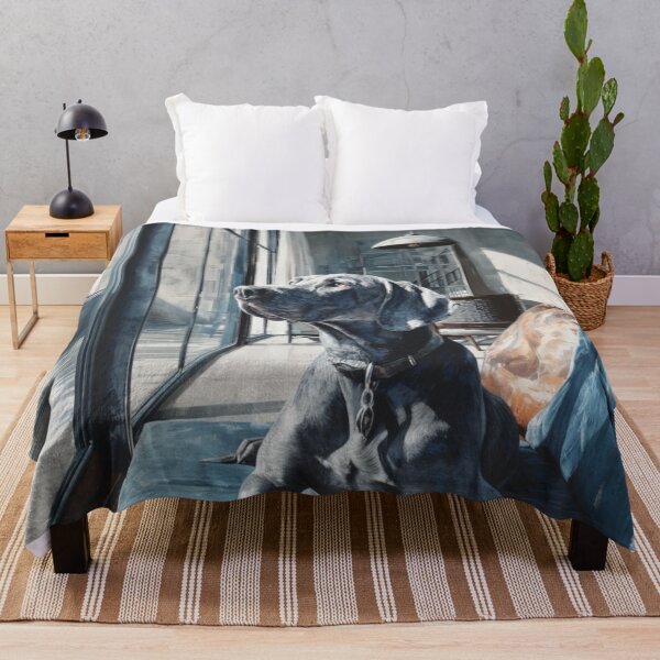 Item preview, A striking Weimaraner posed in a modern interior, Dogs in Motion designed and sold by CDC40.