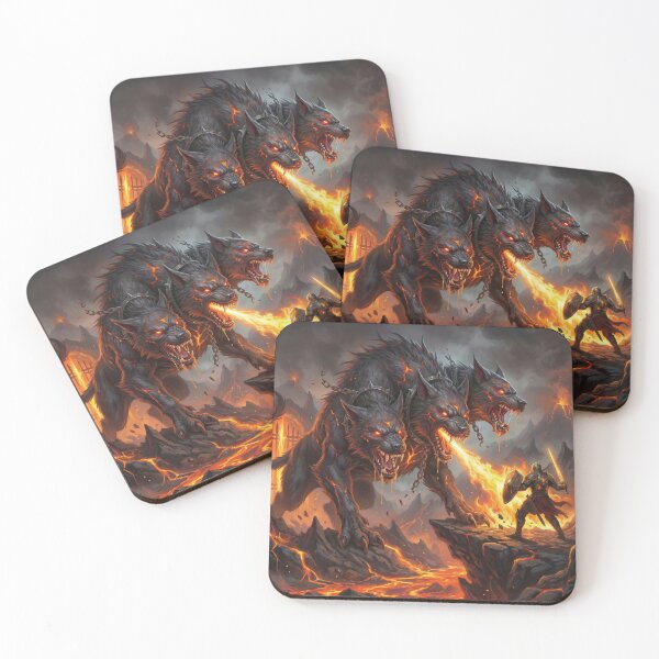 Item preview, Cerberus at the Gates of Hell: Knight's Inferno Battle designed and sold by TheRichGallery.