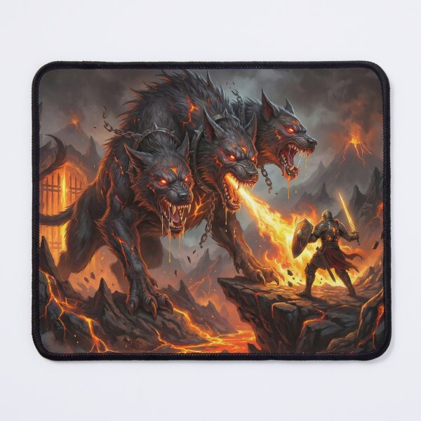 Item preview, Cerberus at the Gates of Hell: Knight's Inferno Battle designed and sold by TheRichGallery.