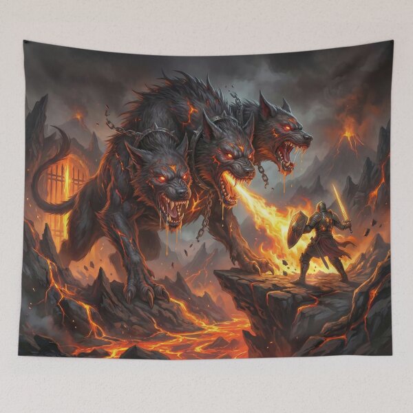Item preview, Cerberus at the Gates of Hell: Knight's Inferno Battle designed and sold by TheRichGallery.