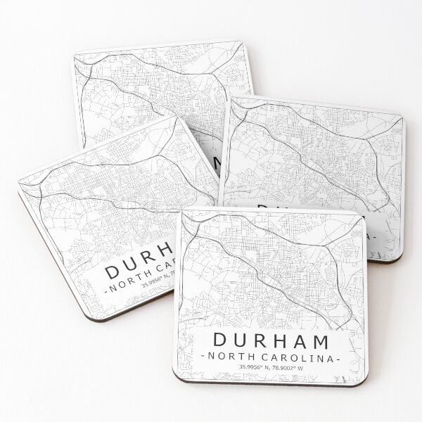 Item preview, Minimalist map of Durham, North Carolina (square, with border) designed and sold by sweetmaps.