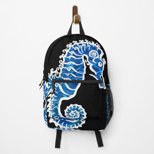 Item preview, Abstract blue Sea horse | blue ocean waves | water design | sea animals designed and sold by hollycooper.