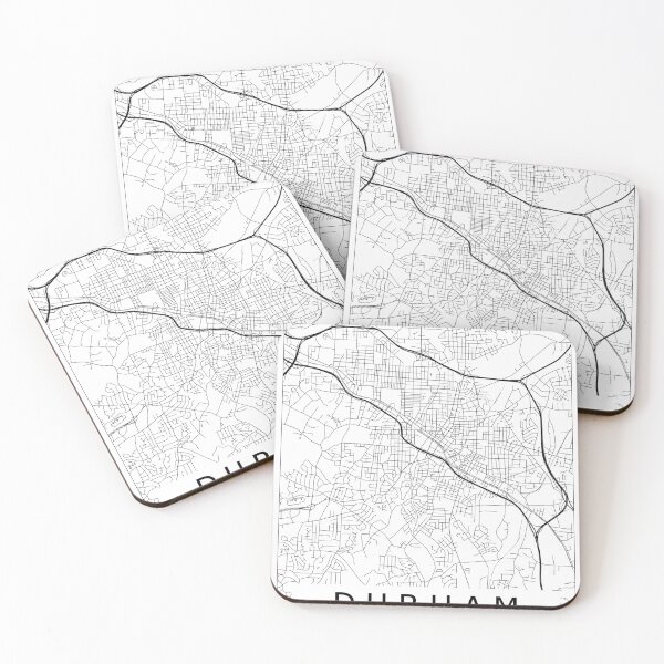Item preview, Minimalist map of Durham, North Carolina (portrait, with border) designed and sold by sweetmaps.