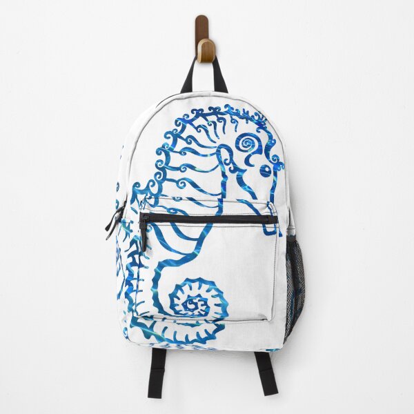 Item preview, Abstract blue Sea horse | blue ocean waves | water design | sea animals designed and sold by hollycooper.