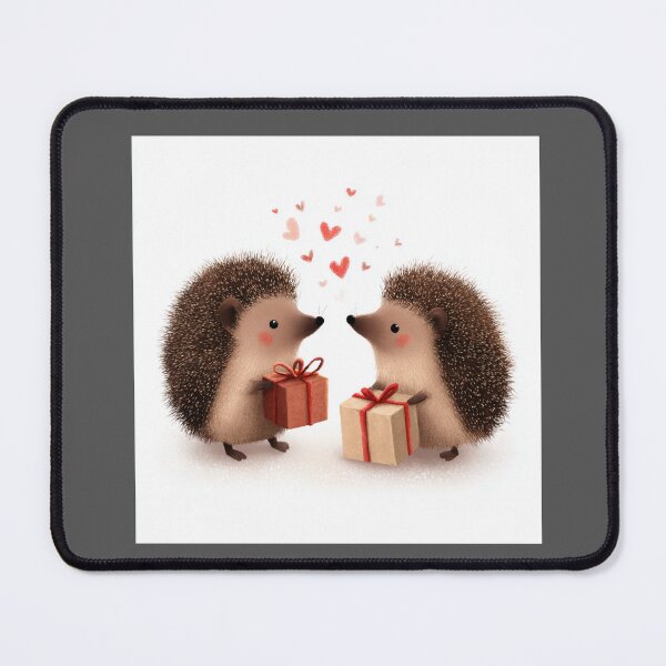 Item preview, Hedgehogs exchanging gifts designed and sold by MendaciousMina.