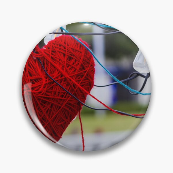 Item preview, Red Yarn Heart With String Lights Outdoors, Warm Romantic Decor for Valentine’s Day designed and sold by Nmallia.