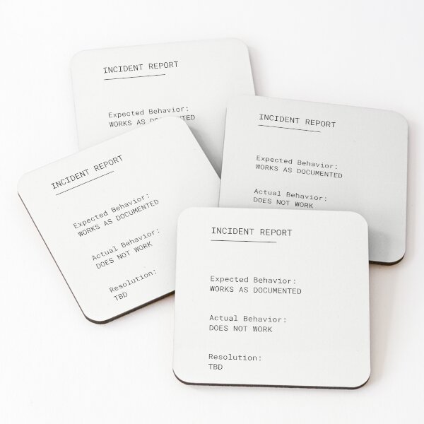 Item preview, Incident Report – Expected vs Actual Behavior | Developer Humor designed and sold by PXEpic.