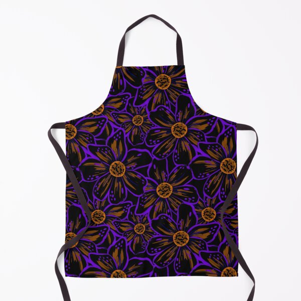 Item preview, Expressive Bold Painterly Florals Tropical Neon Electric Purple Rust Orange Ochre designed and sold by thecolorbirdie.