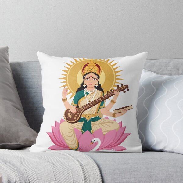 Item preview, Goddess Saraswati Playing Veena Vasant Panchami Puja designed and sold by AnimaliaStar.