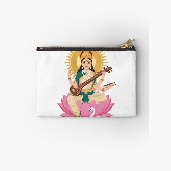Item preview, Goddess Saraswati Playing Veena Vasant Panchami Puja designed and sold by AnimaliaStar.