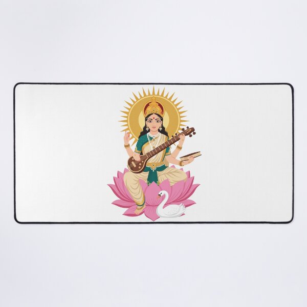 Item preview, Goddess Saraswati Playing Veena Vasant Panchami Puja designed and sold by AnimaliaStar.
