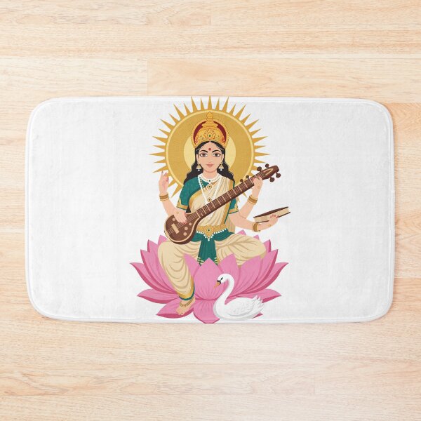 Item preview, Goddess Saraswati Playing Veena Vasant Panchami Puja designed and sold by AnimaliaStar.