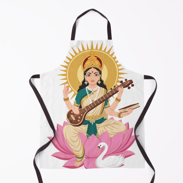 Item preview, Goddess Saraswati Playing Veena Vasant Panchami Puja designed and sold by AnimaliaStar.