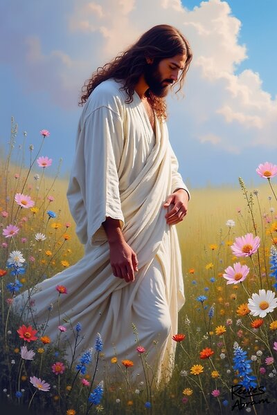 Serenity of Jesus in Wildflower Haven