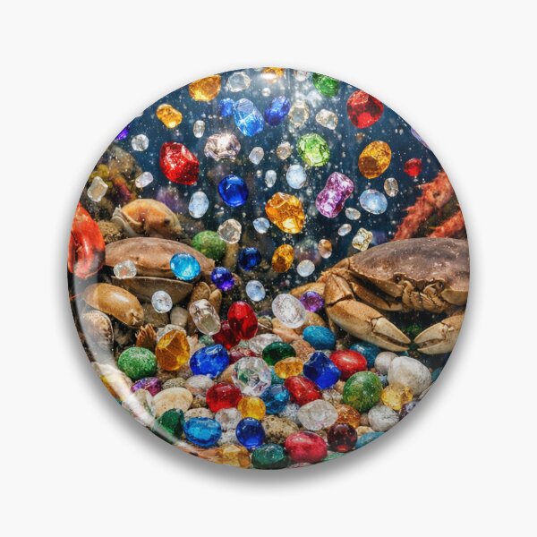 Item preview, Crustaceans and shellfish in waterfall of gems designed and sold by Uniqueartai.