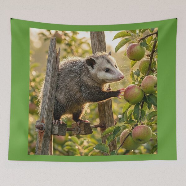 Item preview, Opossum Getting an Apple on Rickety Stilts designed and sold by Tridentulus.