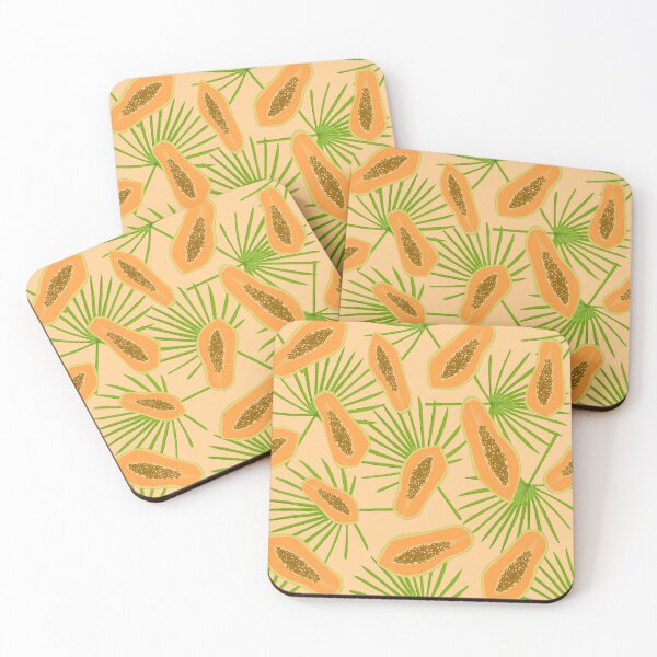 Item preview, Papaya palm repeat pattern designed and sold by Thursday-Child.