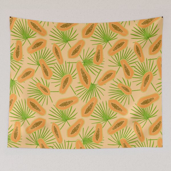 Item preview, Papaya palm repeat pattern designed and sold by Thursday-Child.