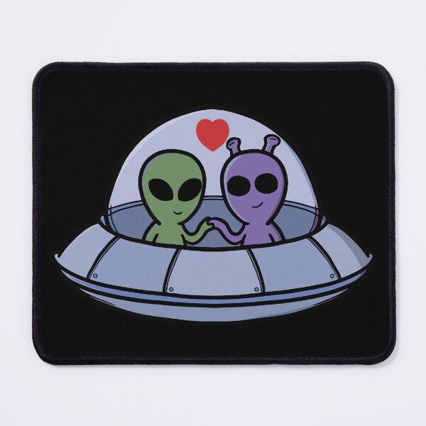 Item preview, Adorable Alien Couple with Hearts Galactic Romance designed and sold by shopdiego.