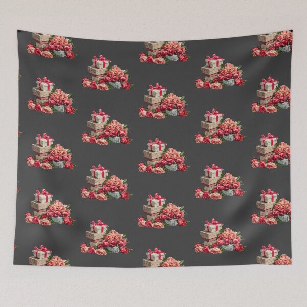 Item preview, Retro stack of gifts with roses designed and sold by MendaciousMina.