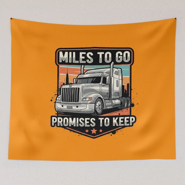 Item preview, Miles To Go - Promises To Keep Trucker Badge designed and sold by BounoWorld.