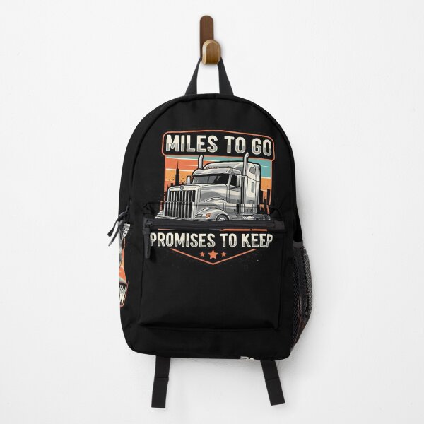 Item preview, Miles To Go - Promises To Keep Trucker Badge designed and sold by BounoWorld.