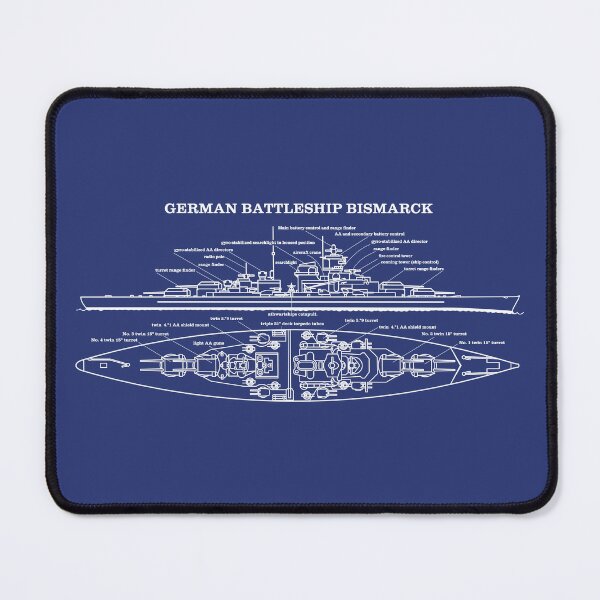 Item preview, German Battleship Bismarck Technical Diagram WWII Schematic designed and sold by MilitaryMart.