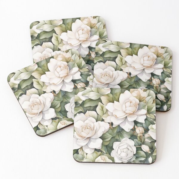 Item preview,  White Gardenia Seamless Watercolor Pattern designed and sold by sana designer.
