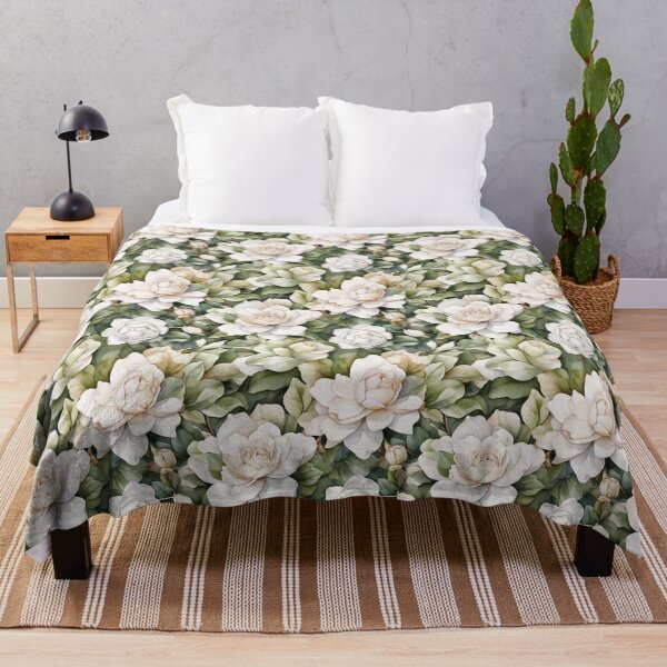 Item preview, White Gardenia Seamless Watercolor Pattern designed and sold by sana designer.