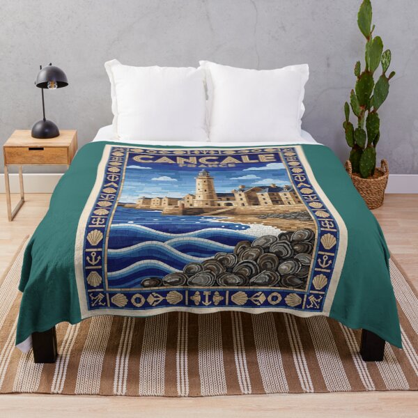 Item preview, Cancale France Lighthouse Night Mosaic - Brittany Coastal Art designed and sold by FrancophileFun.