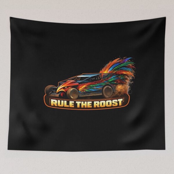 Item preview, Rule The Roost – Flaming Rooster Modified Dirt Car designed and sold by MACodDesigns.