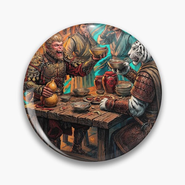 Item preview,    Yin Tiger & Sun Wukong | Black Myth: Wukong "Sipping Sages" Art designed and sold by Wild Pleg Promo.