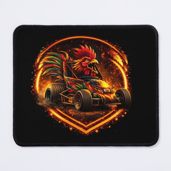 Item preview, Flaming Rooster Racing Kart Badge – Neon Heart Crest designed and sold by MACodDesigns.